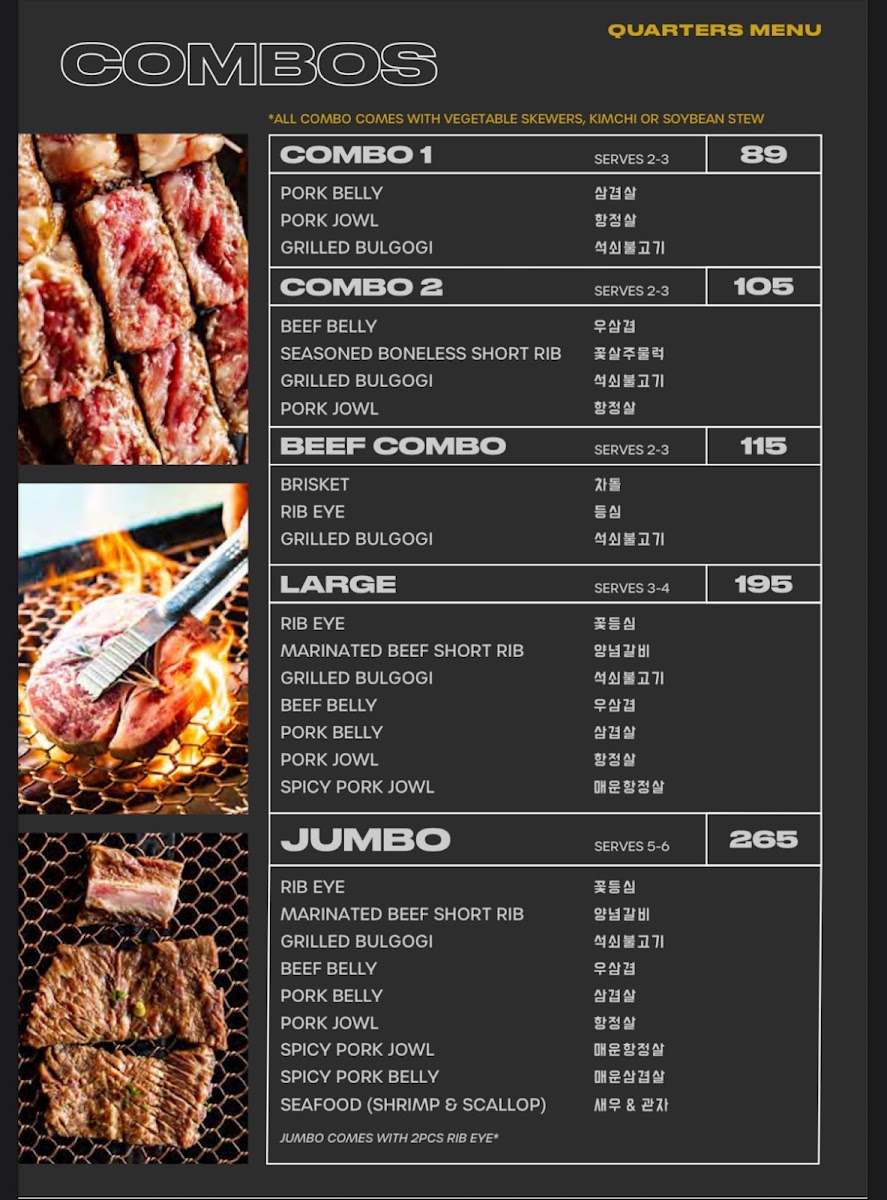 Quarters Korean BBQ Menu - Image 2
